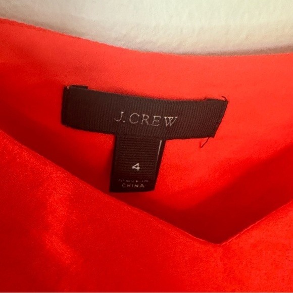 J. Crew Red Silk Peplum Top Size 4 - Picture 2 of 7